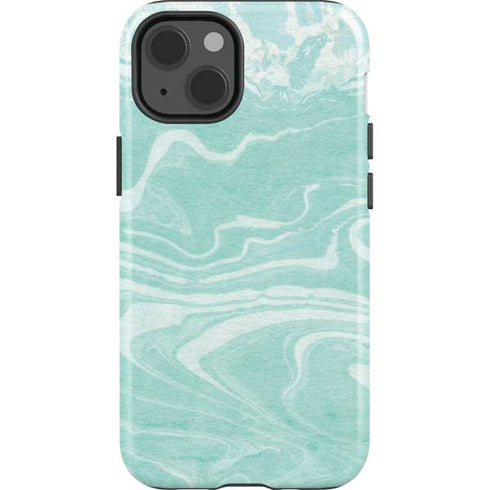 Mint Marbling iPhone 15 Impact Case